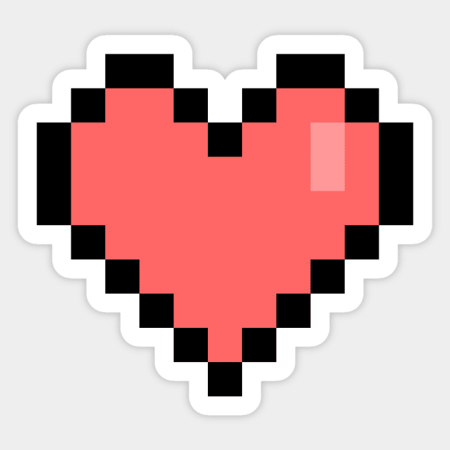 Pixel Heart Sticker by timbo